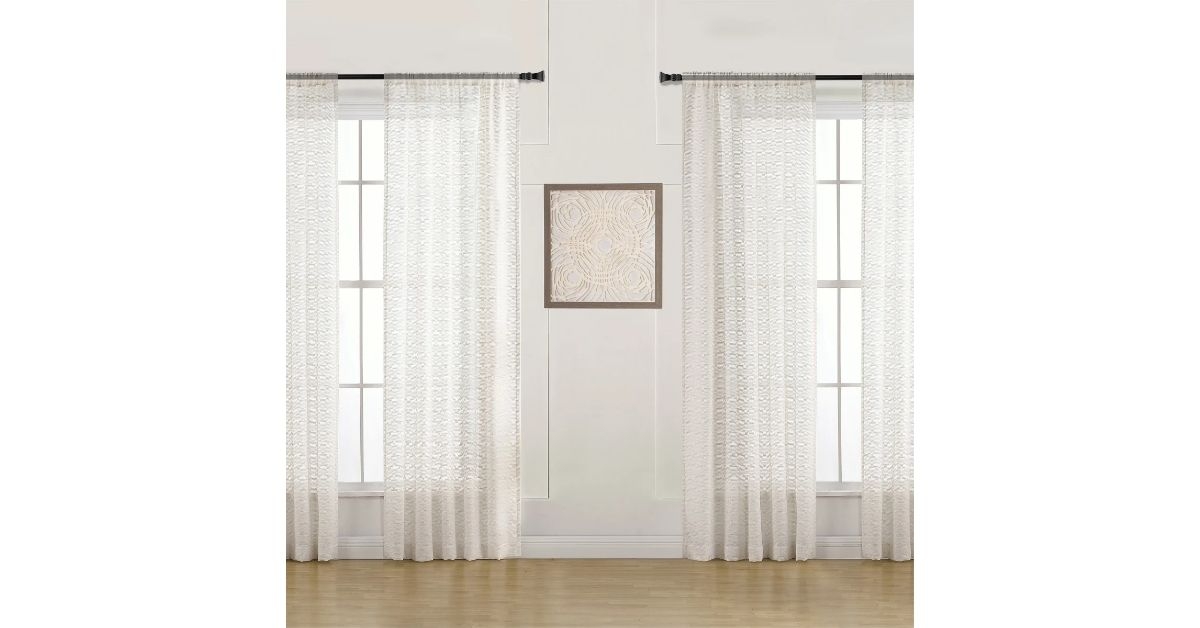 sheer linen blend curtains