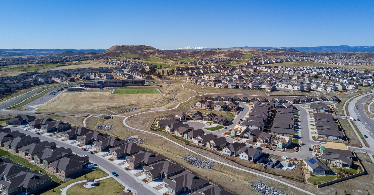 Aerial view of some building in Cast Rock area