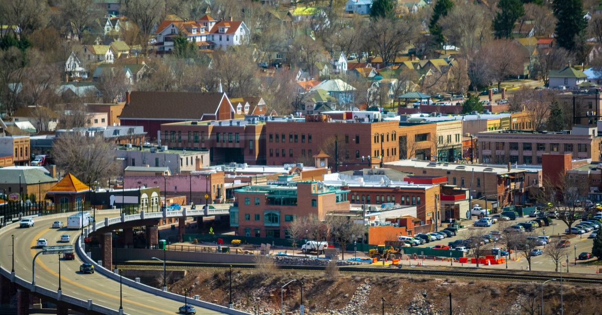 Downtown Glenwood Springs on a sunny day