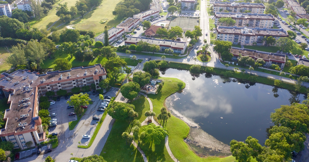 Aerial view of the Fort Lauderdale city in Florida