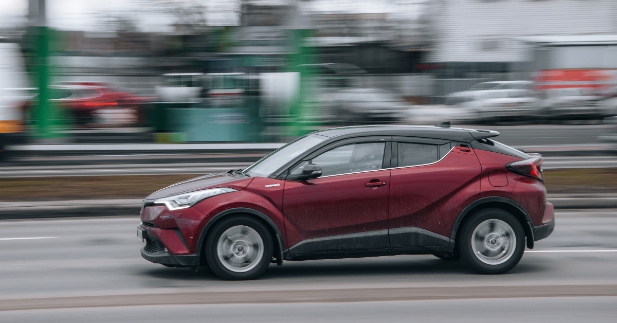  red toyota c-hr car