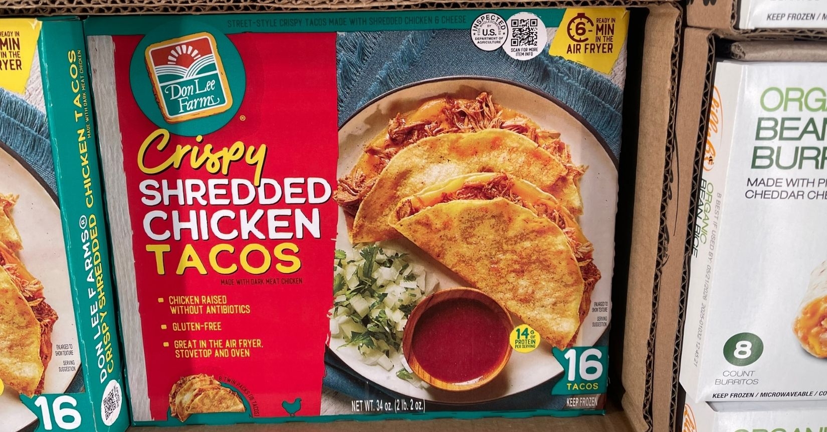 don lee farms crispy shredded chicken tacos