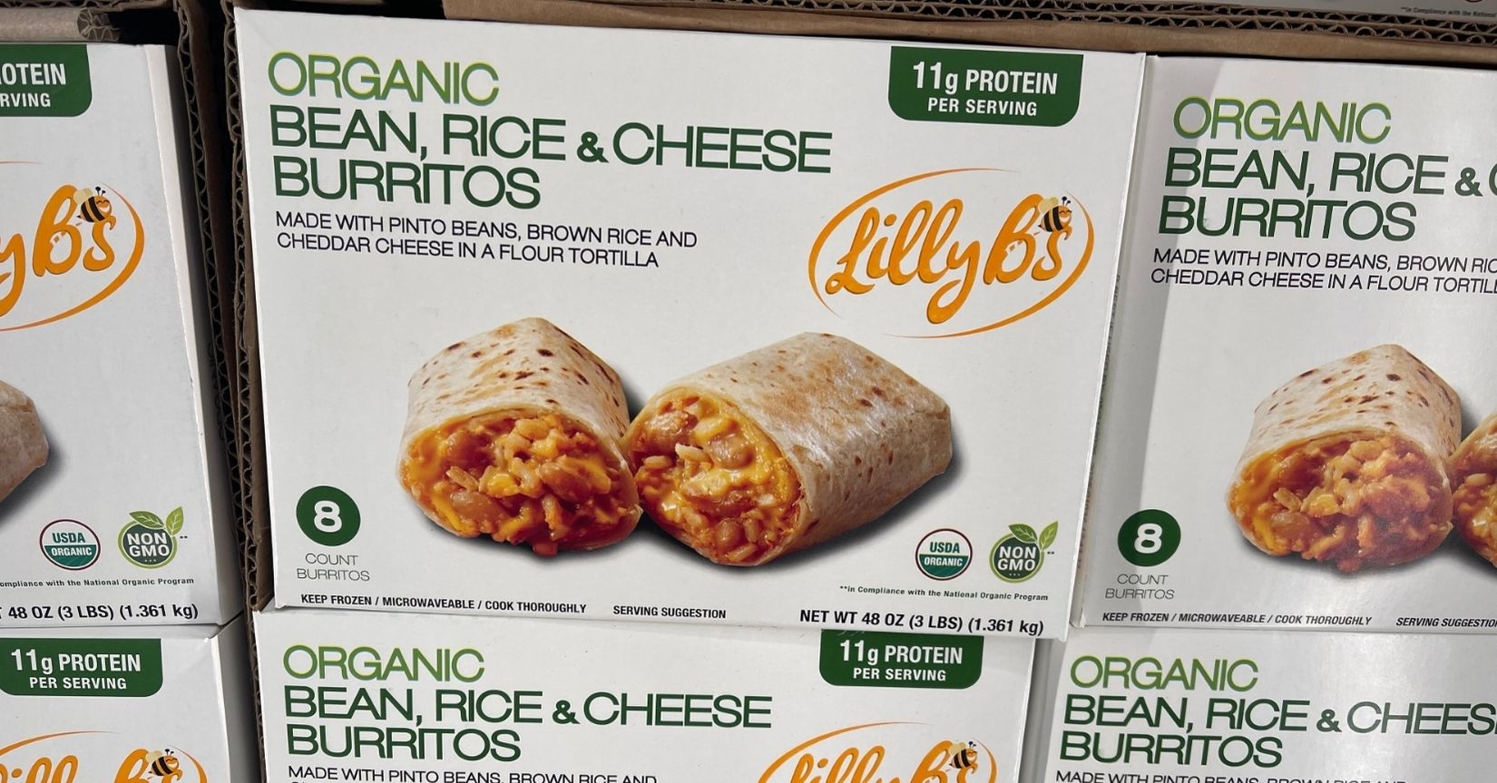 lilly bs organic bean rice and cheese burritos