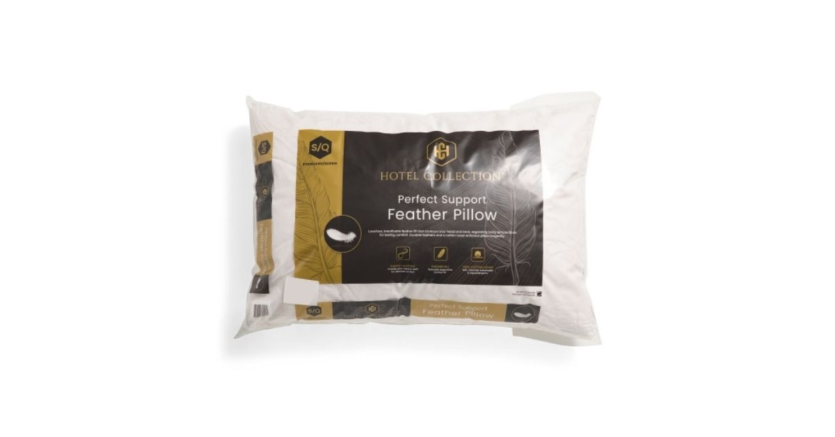 a feather pillow in a pack