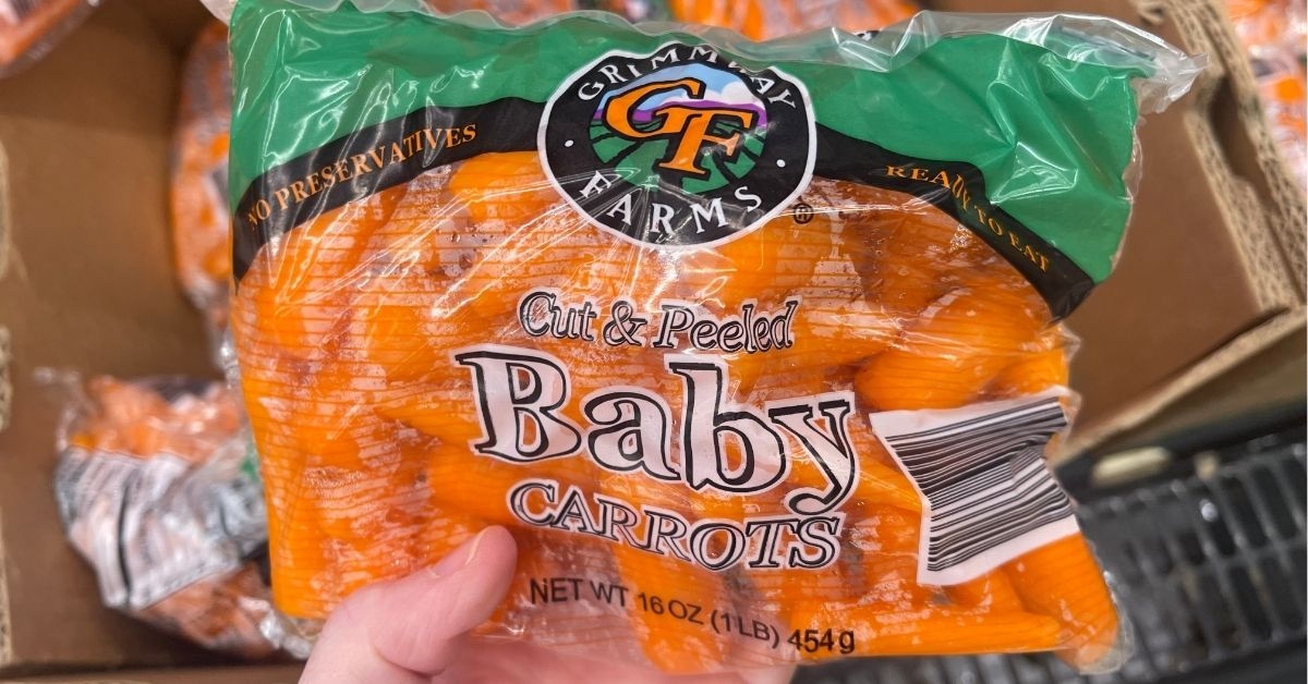 cut and peeled baby carrots
