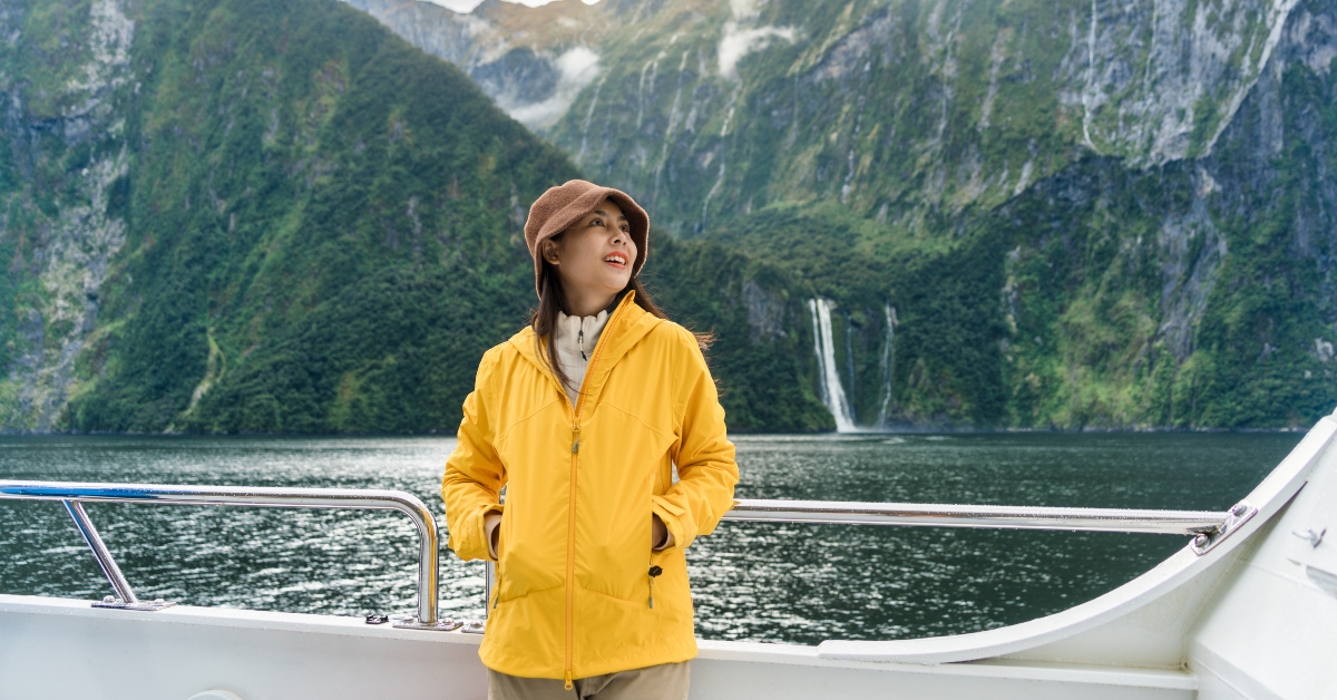 enjoying the view of milford sound