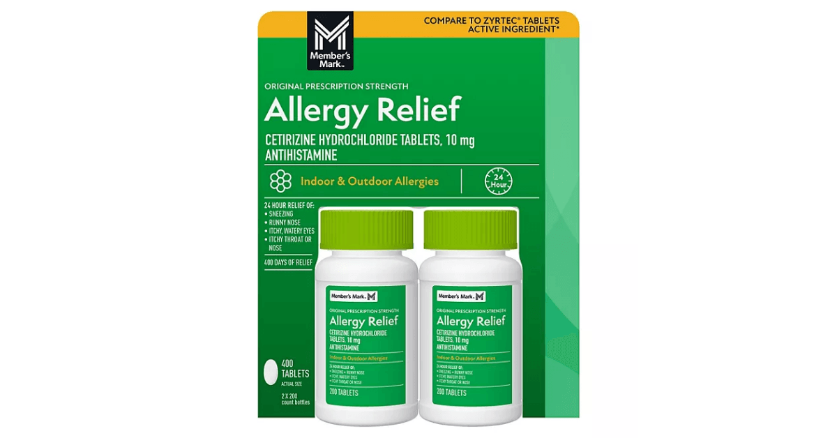 Member’s Mark Allergy Relief Cetirizine Hydrochloride
