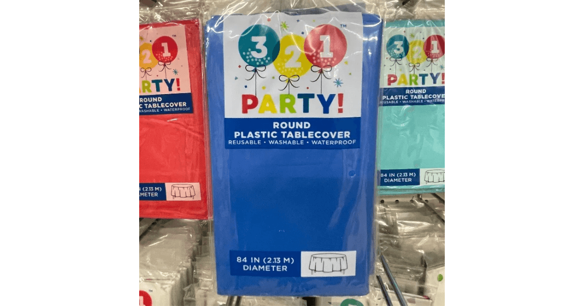 321 Party Round Plastic Tablecover