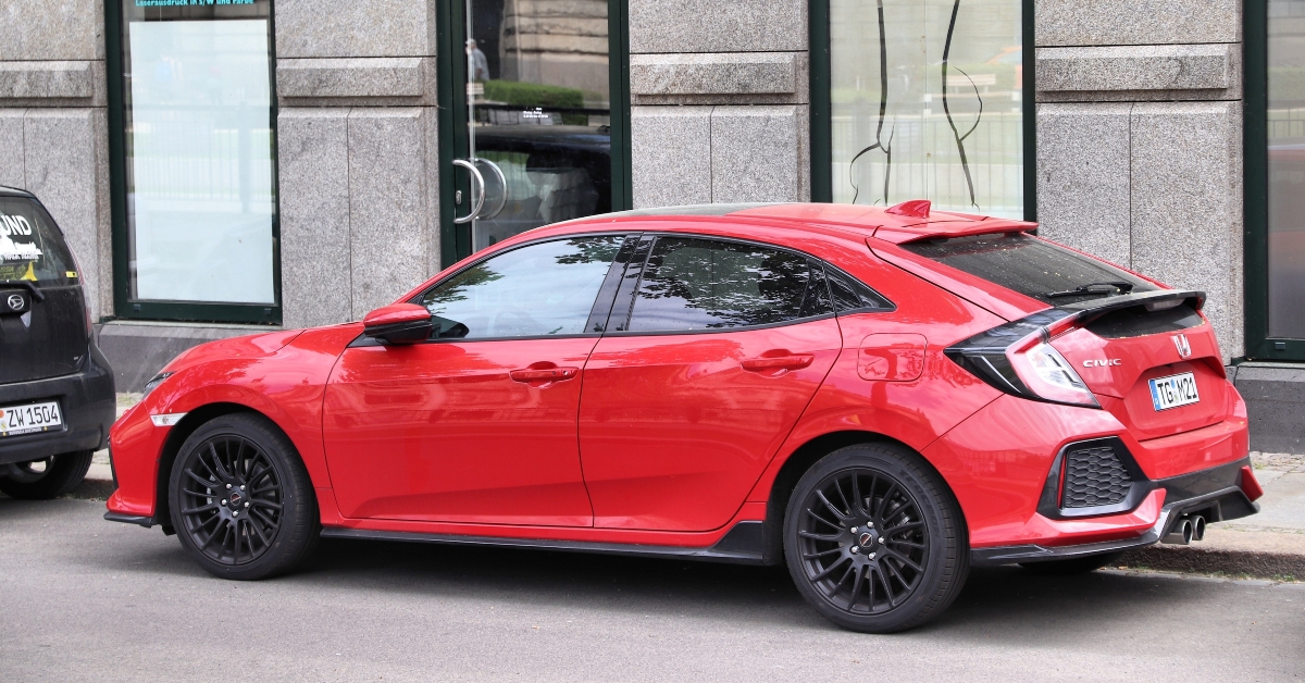 red honda civic compact car