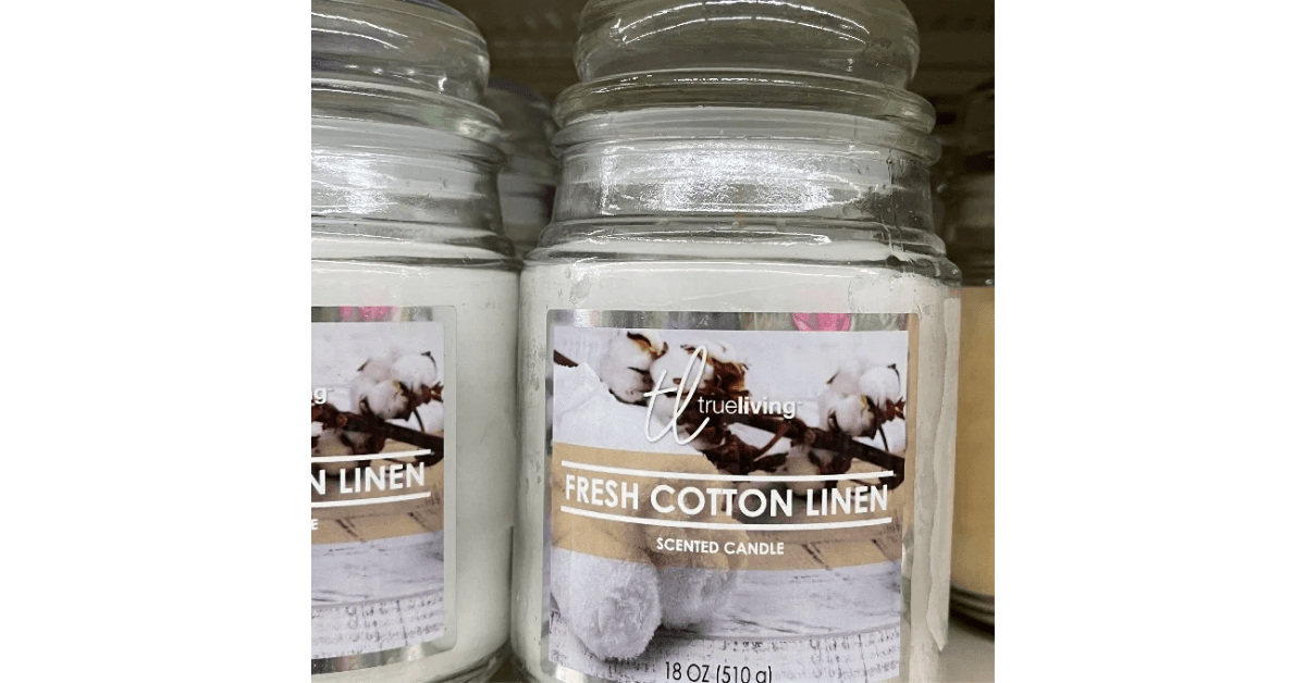 True Living Fresh Cotton Linen Scented Candle