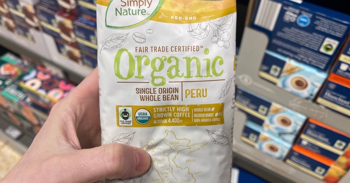 simply nature organic peru whole bean coffee