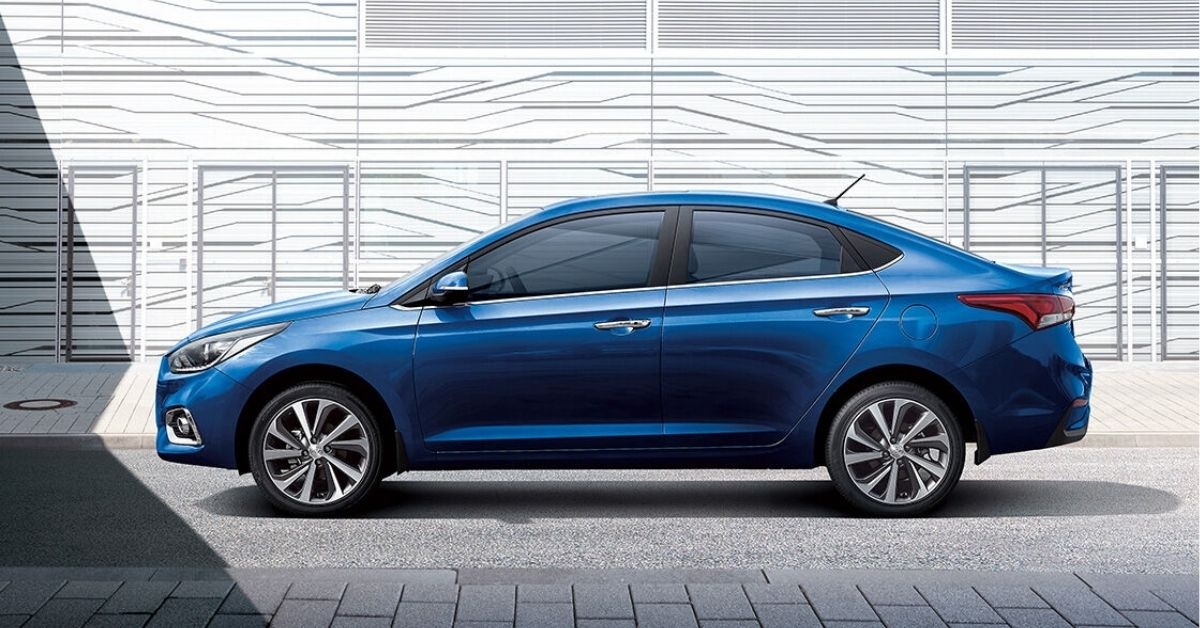 a blue hyundai accent