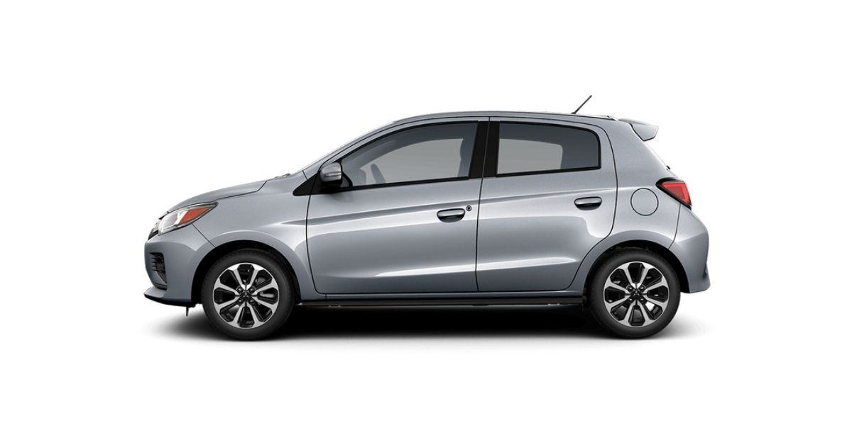 a silver mistubishi mirage