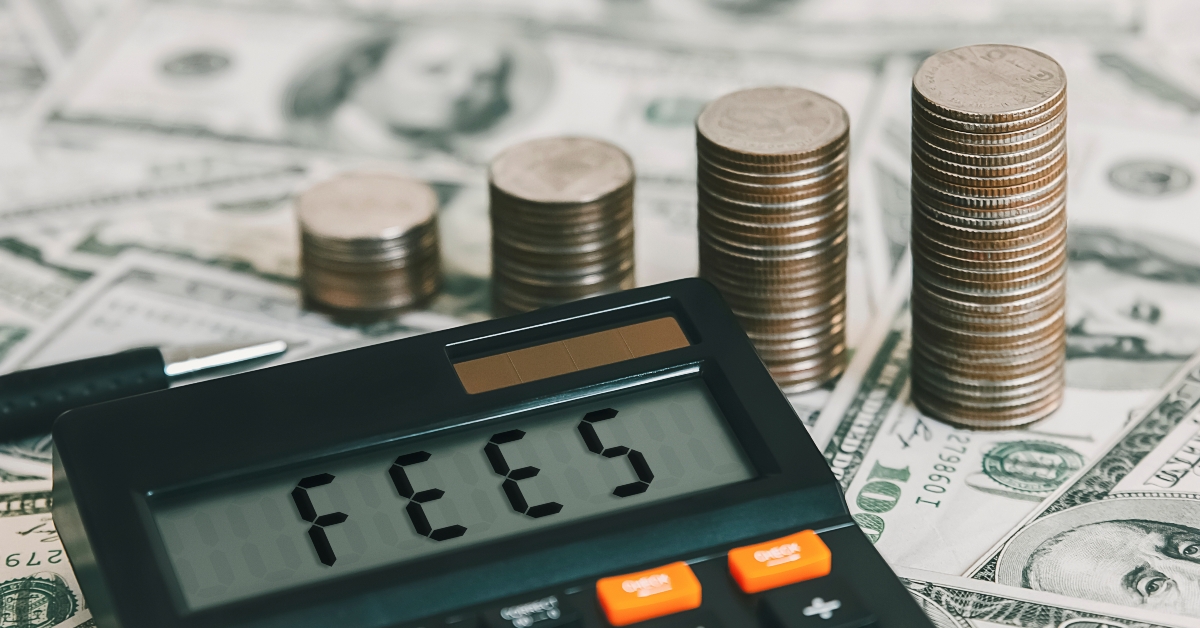 Calculator with the word FEES