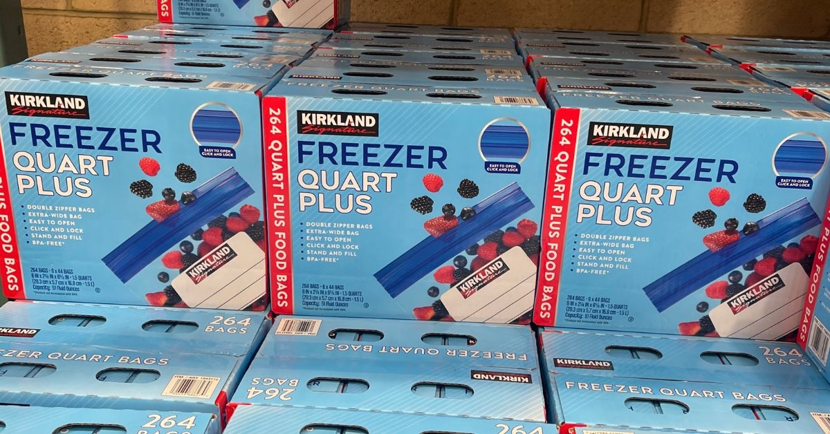 kirkland signature quart plus freezer bags