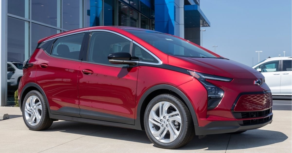 a red chevrolet bolt