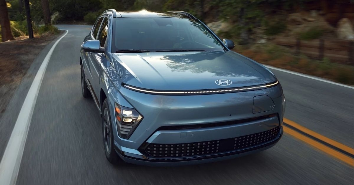 a grey hyundai kona electric