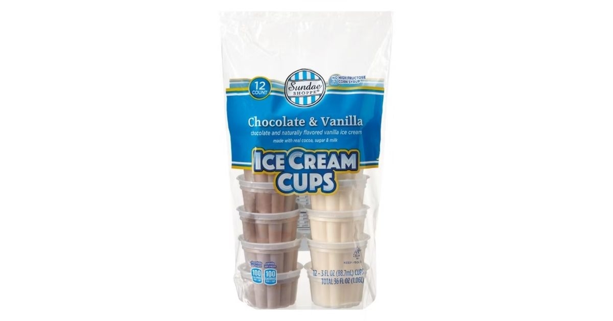 sundae shoppe chocolate and vanilla ice cream cups