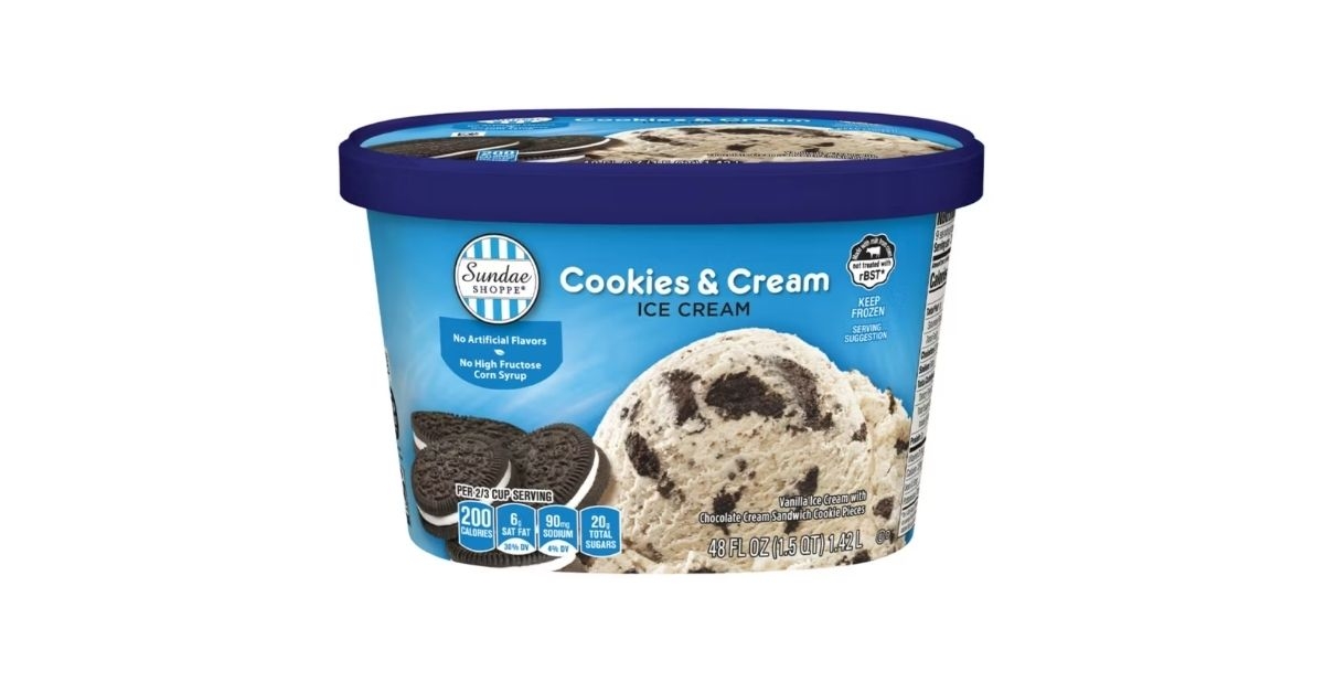 sundae shoppe cookies cream ice cream