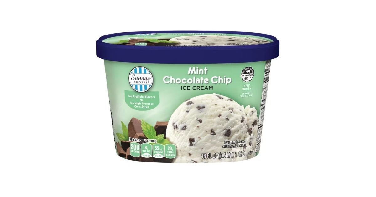 sundae shoppe mint chocolate chip ice cream