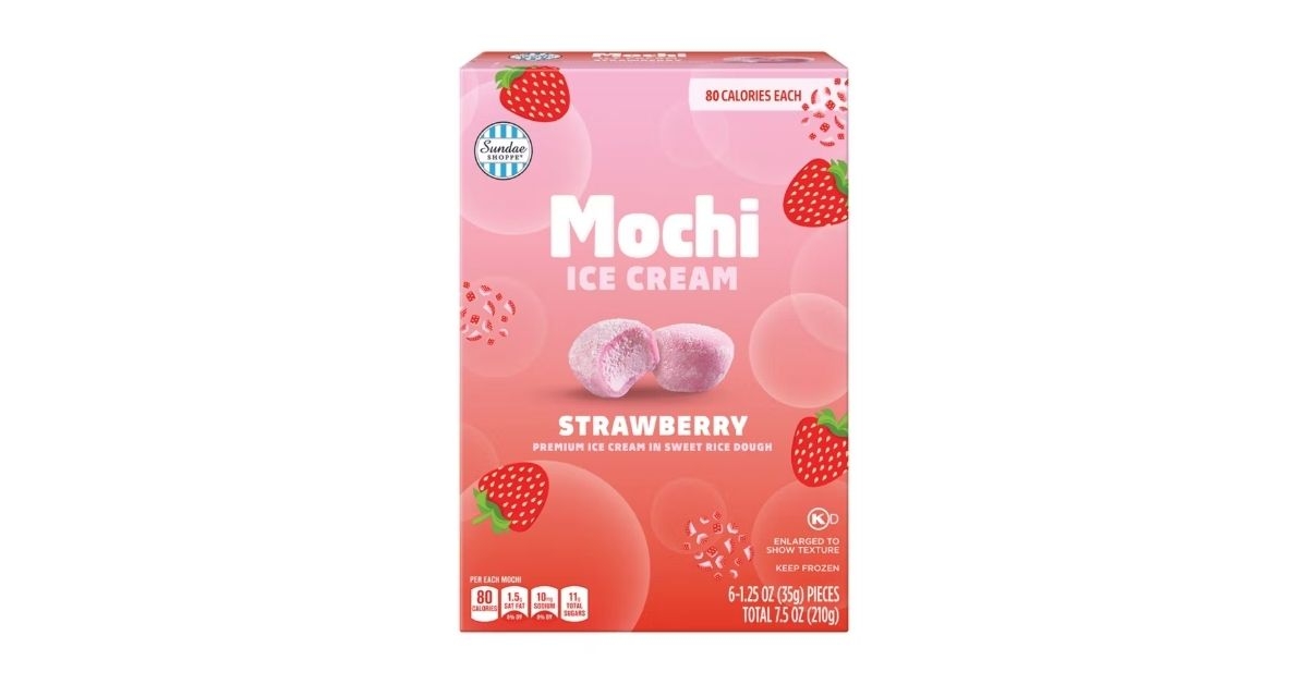 sundae shoppe strawberry mochi ice cream