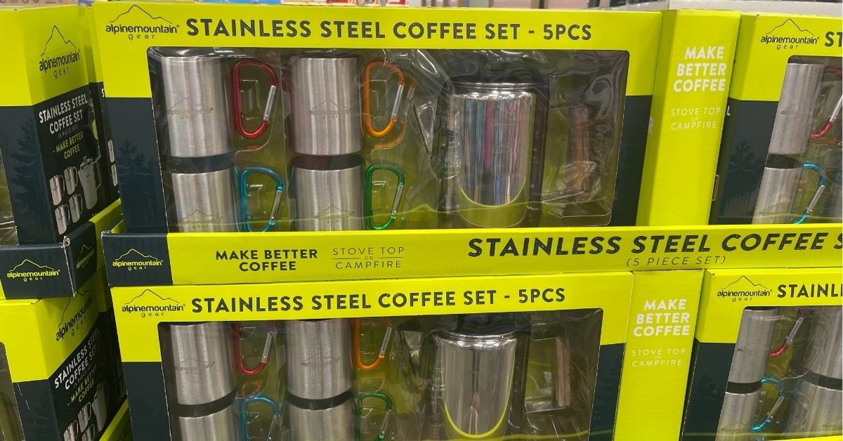 five piece stainless steel coffee set