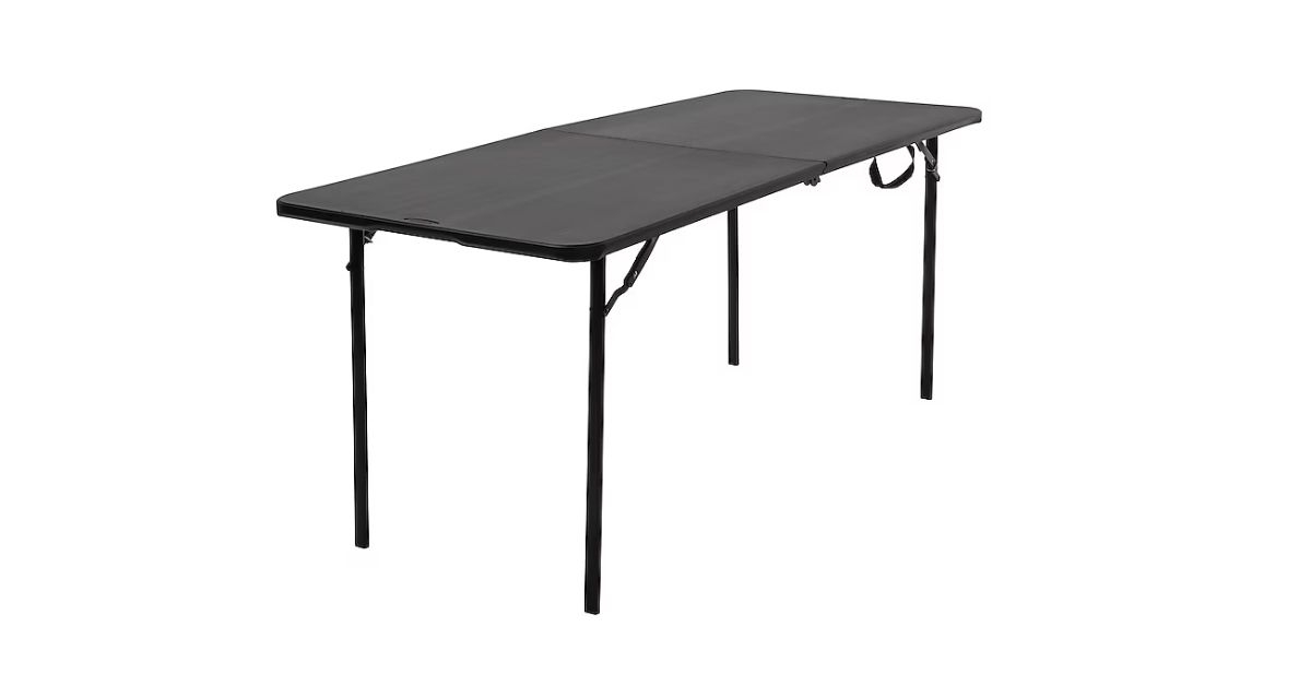 cosco rectangle resin black folding table
