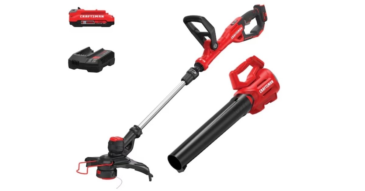 craftsman cordless battery string trimmer and leaf blower combo kit