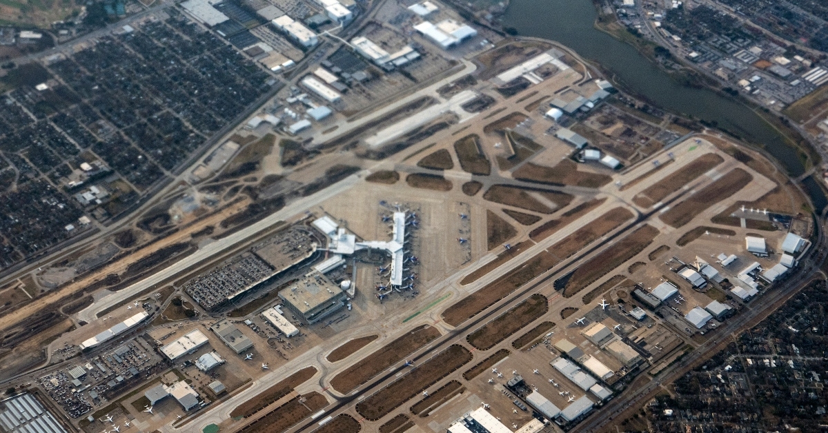 aerial view of dallas love