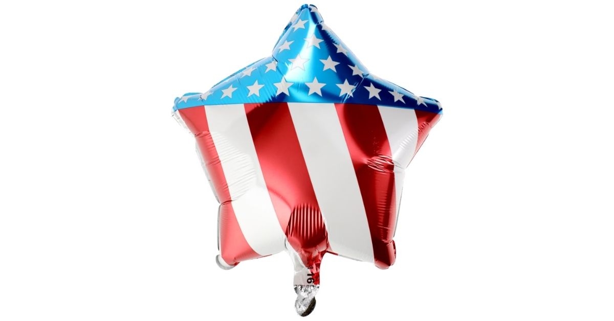 patriotic stars and stripes foil balloons