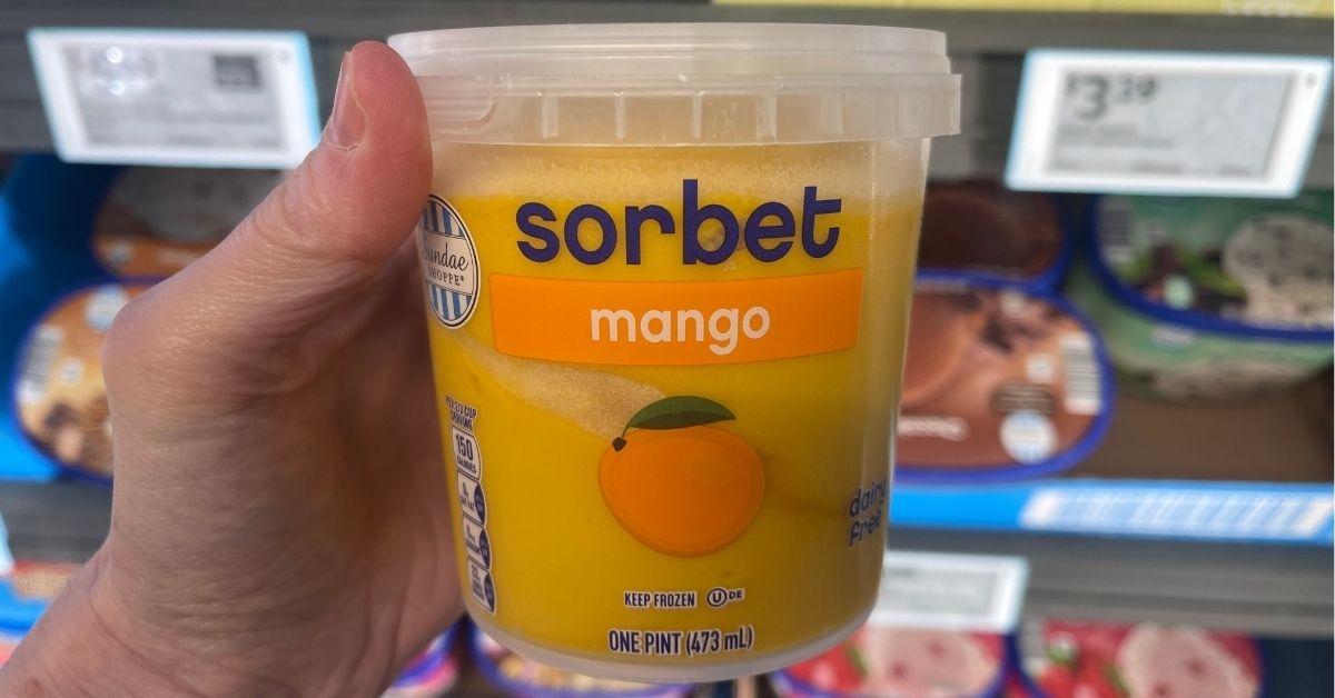 cup of mango sorbet