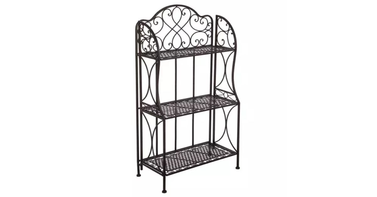 three tiered bakers rack