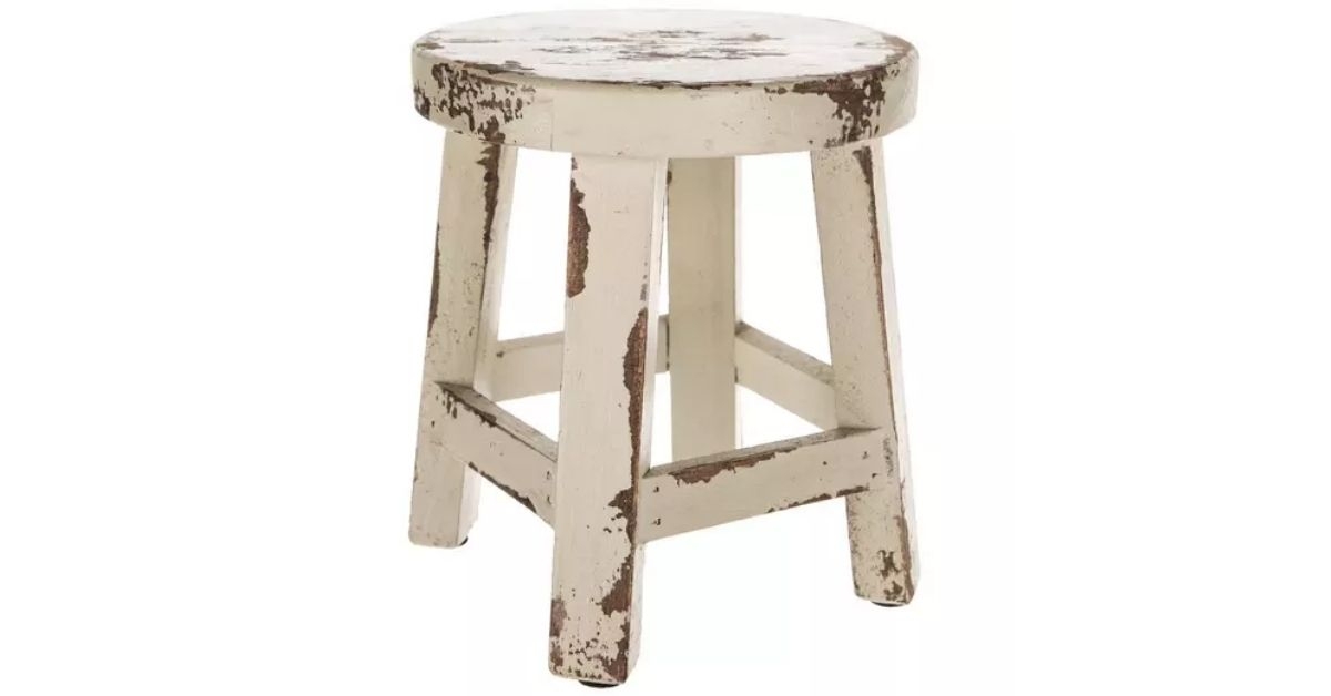 distressed stool plant stand