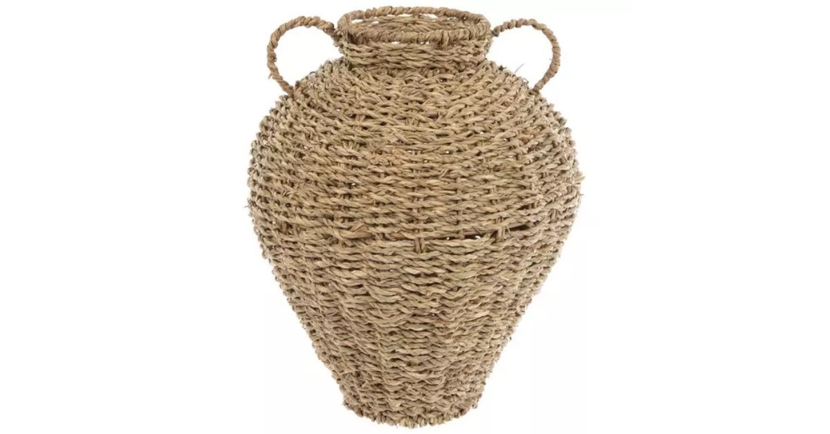 seagrass vase with handles