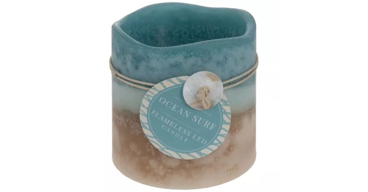 tan layered pillar led candle