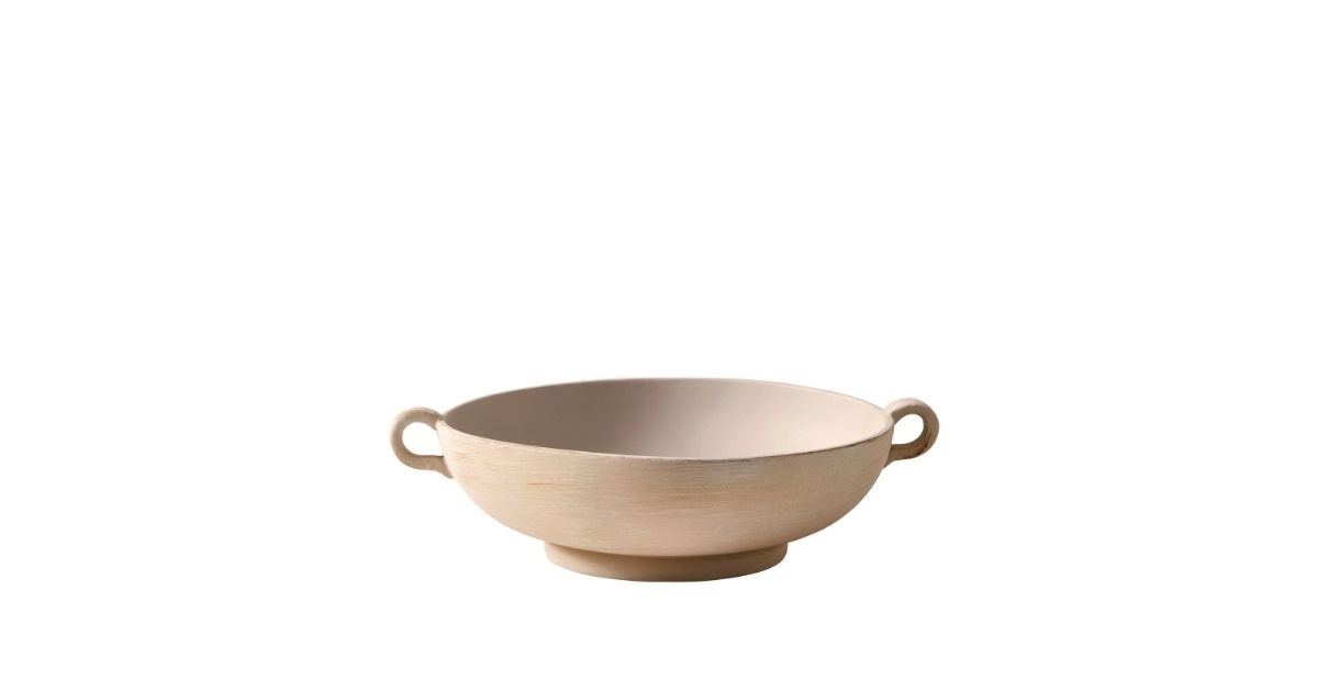 ceramic low stone distressed bowl