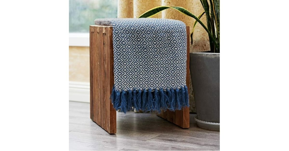 ivory diamond cotton throw
