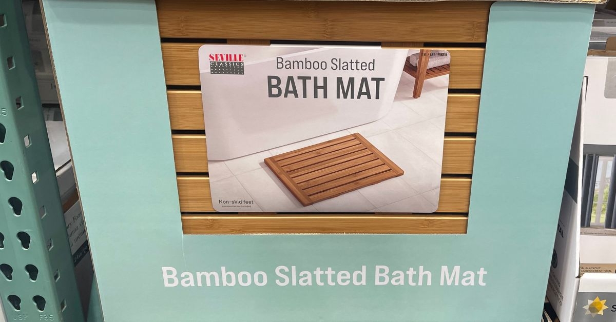 seville classics bamboo slatted bath mat