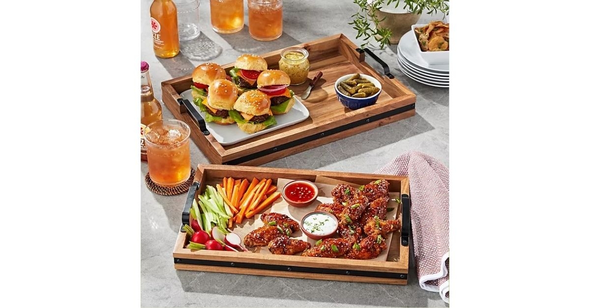 acacia wood serving trays