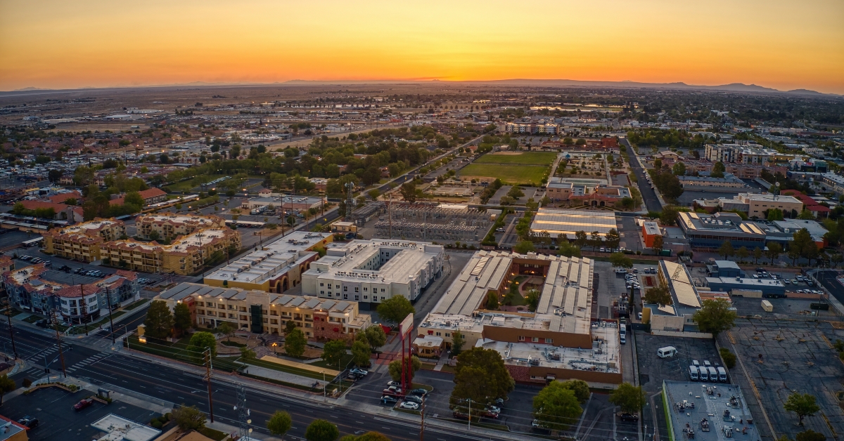 aerial view of lancaster california