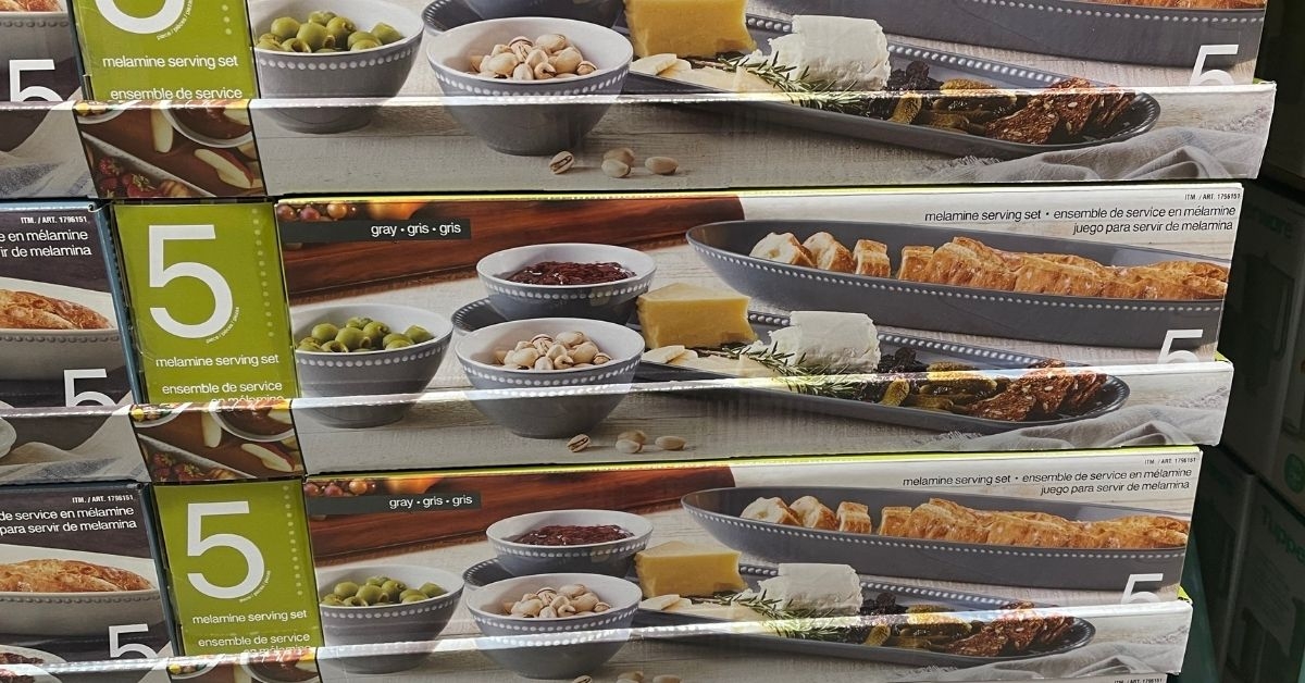 beaded melamine serveware set