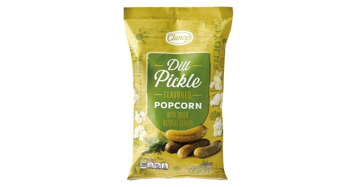 clancys dill pickle flavored popcorn