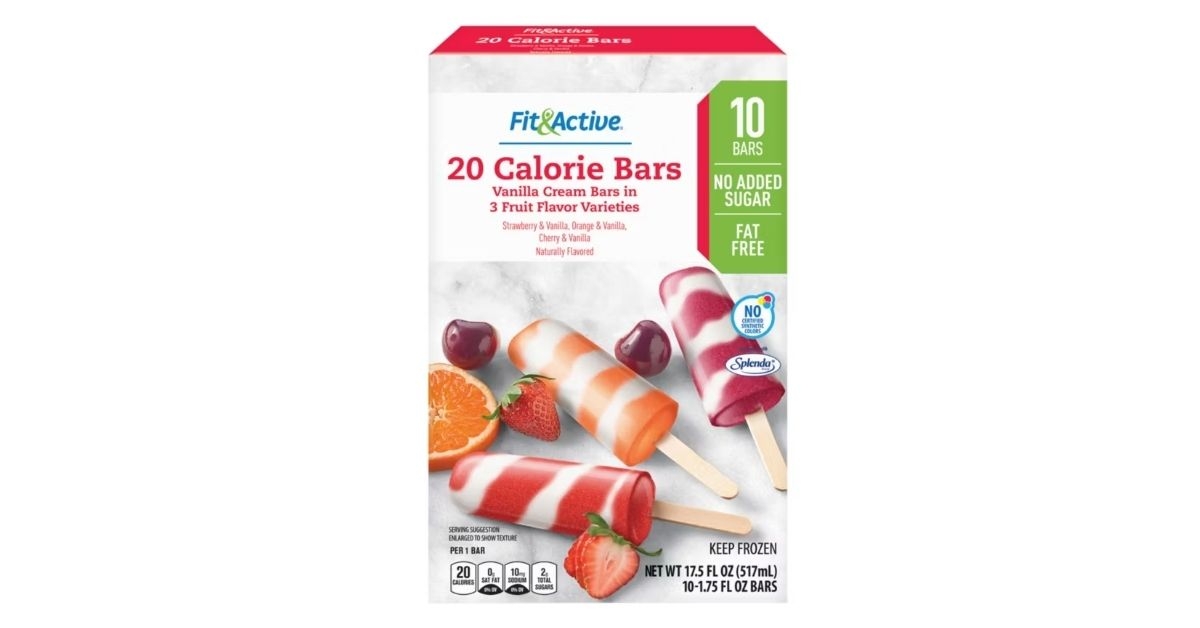fit active vanilla cream fruit 20 calorie bars