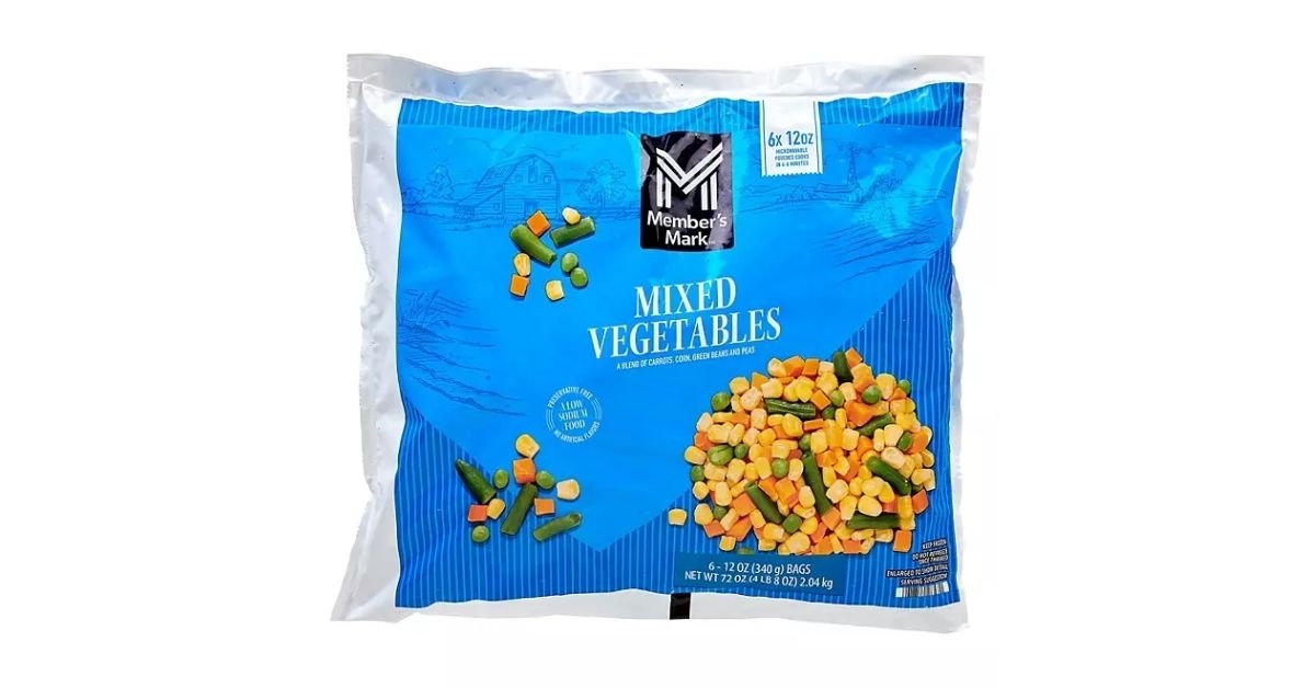 a pack of mixed vegetables