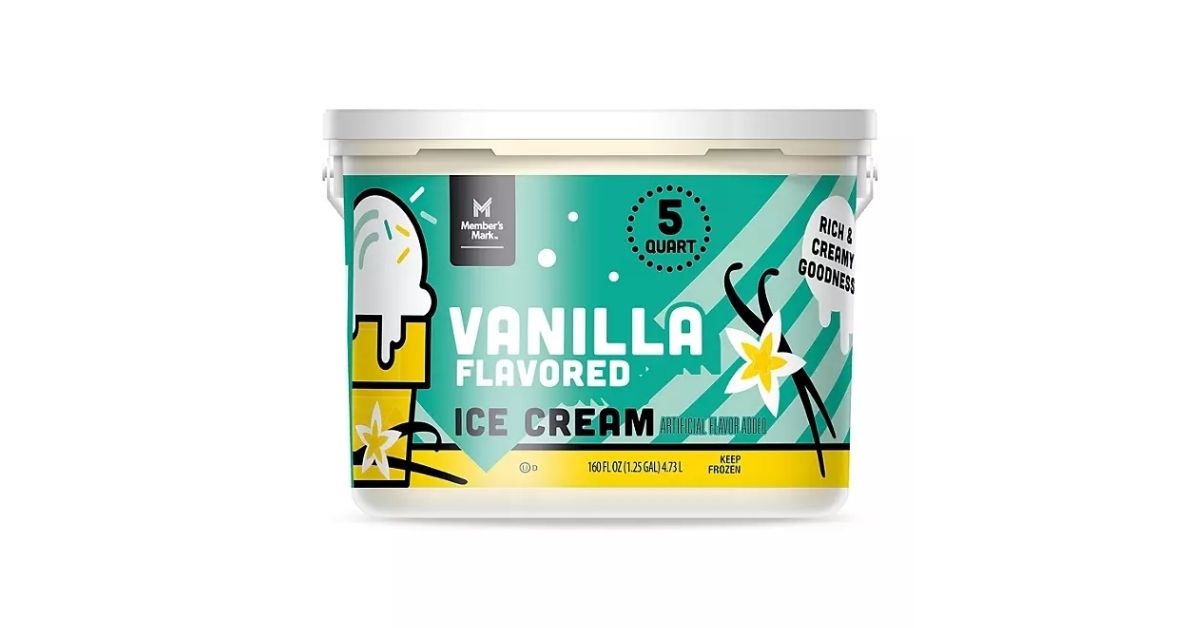 vanilla ice cream pail