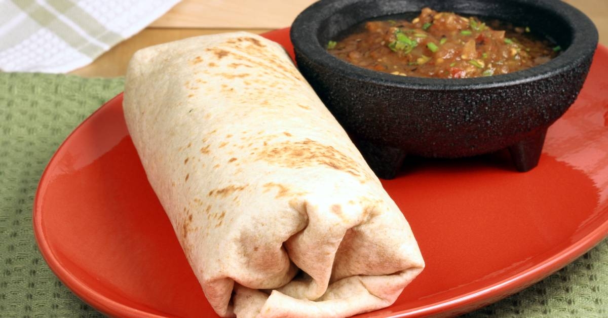 Burrito on plate