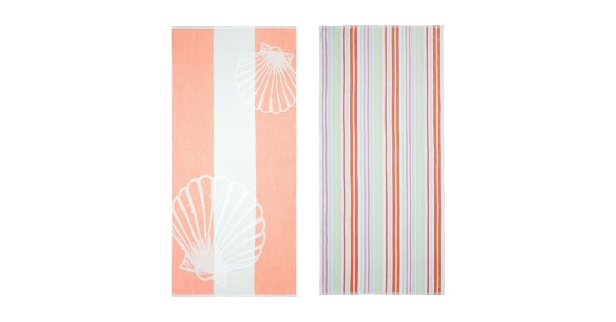 mainstays pink cotton blend beach towels