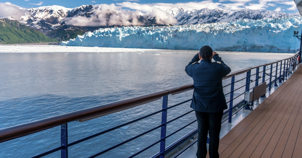 taking a picture of hubbard glacier