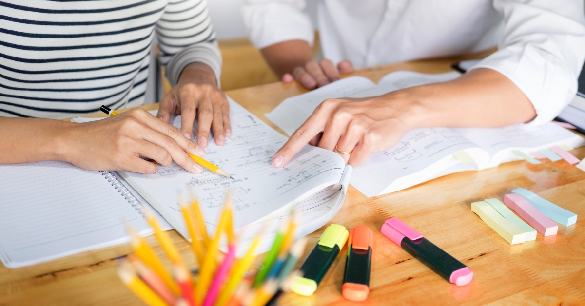 woman learning from a tutor