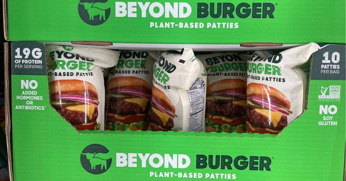 a display of beyond burgers